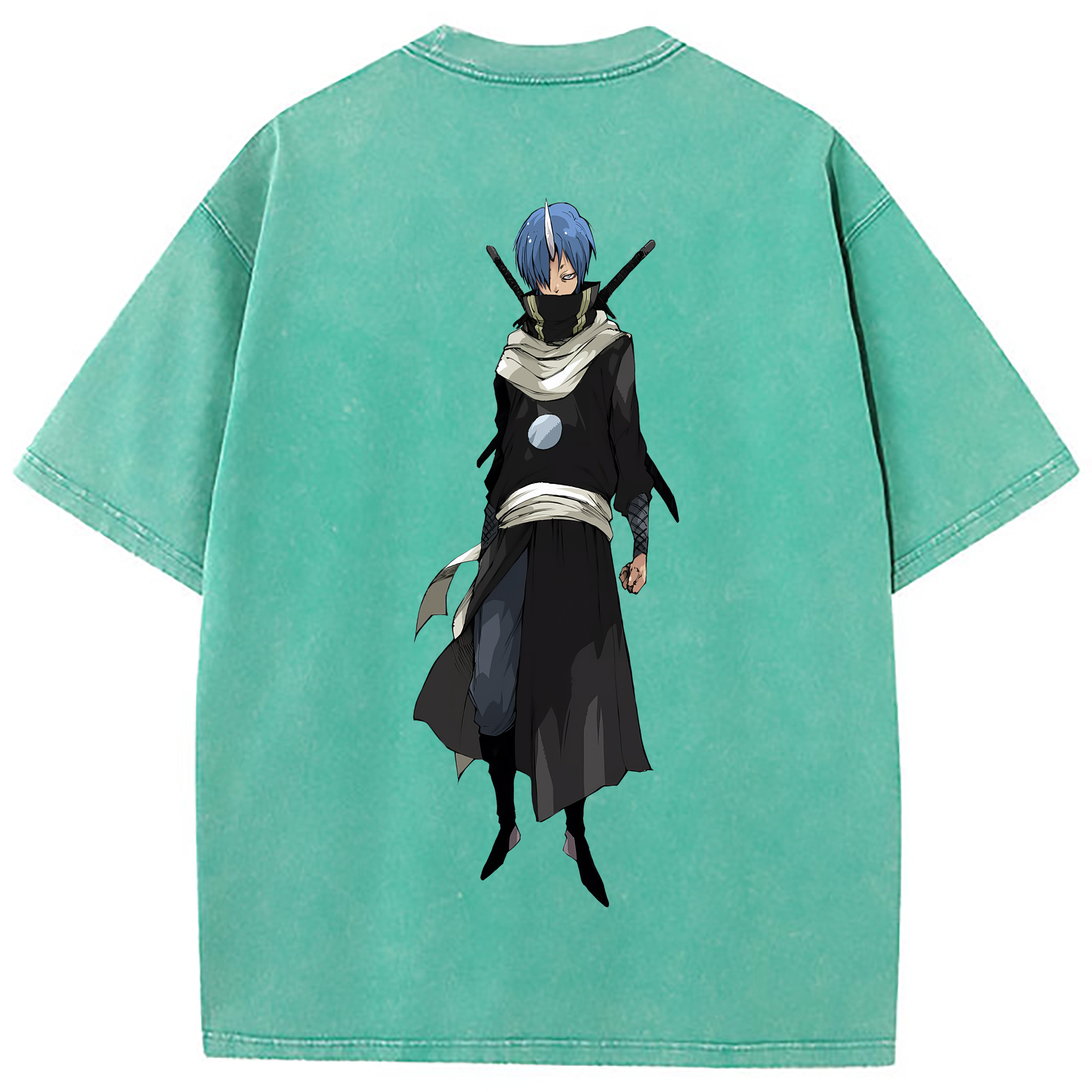 （画像用） 転スラ Regarding Reincarnated to Slime 綿100% ヴィンテージ風 半袖Tシャツ（背面プリント）